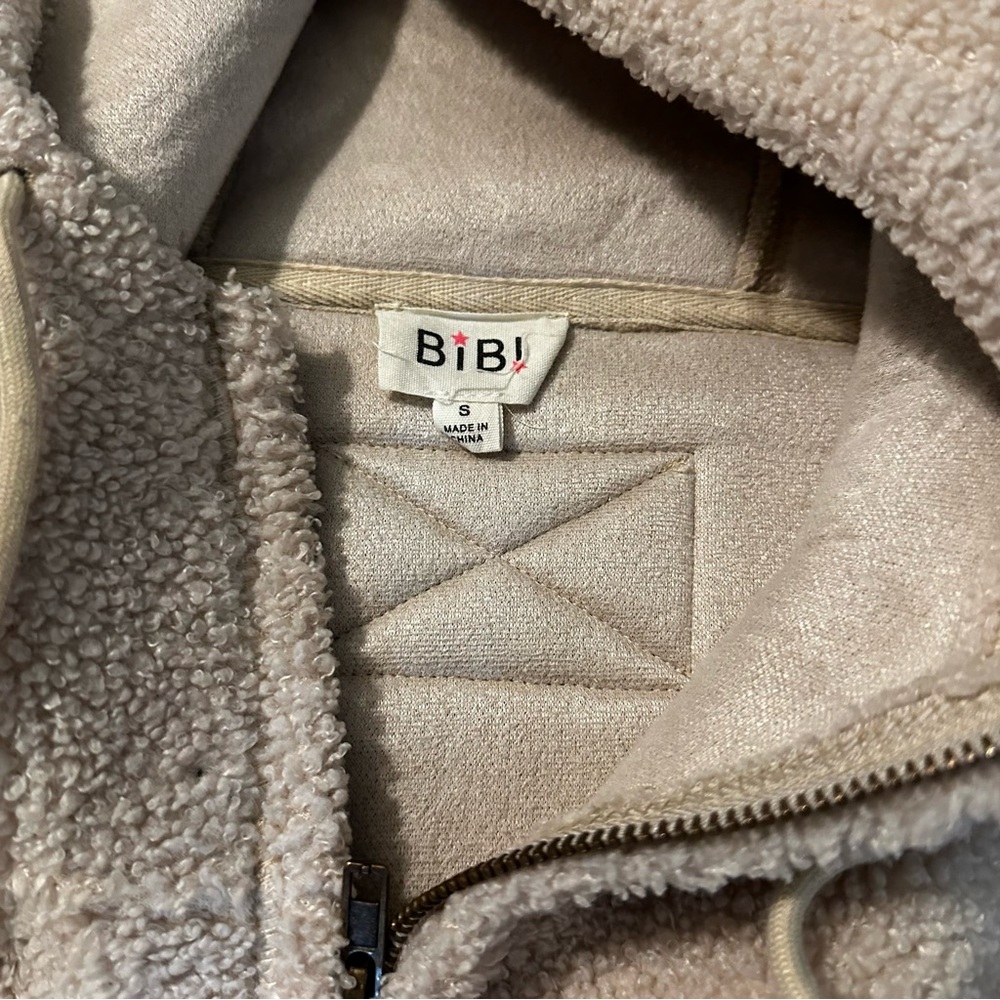 BiBi Blue Denim and Cream Sherpa Hooded Jacket - Picture 6 of 12